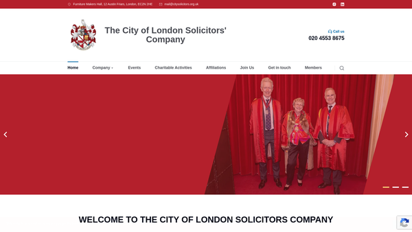 Screenshot of the The City Of London Solicitors' Company Charitable Fund website