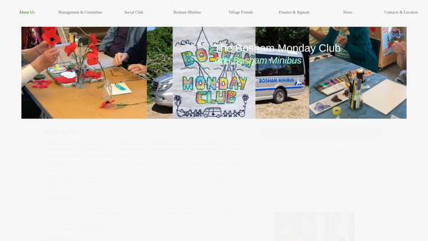 Screenshot of the Bosham Monday Club website