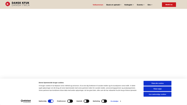 Screenshot of the Danish Young Women's Christian Association In London website