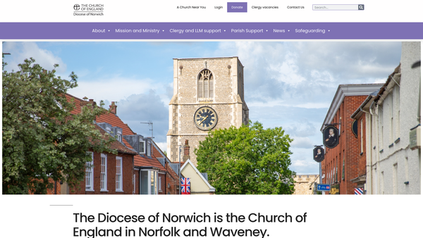 Screenshot of the The Norwich Diocesan Board Of Finance Limited website