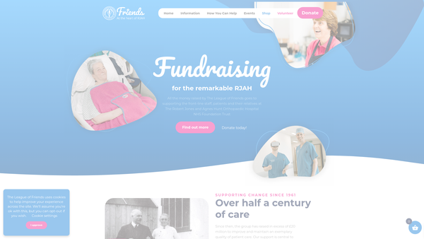 Screenshot of the The League Of Friends To The Robert Jones & Agnes Hunt Orthopaedic Hospital website