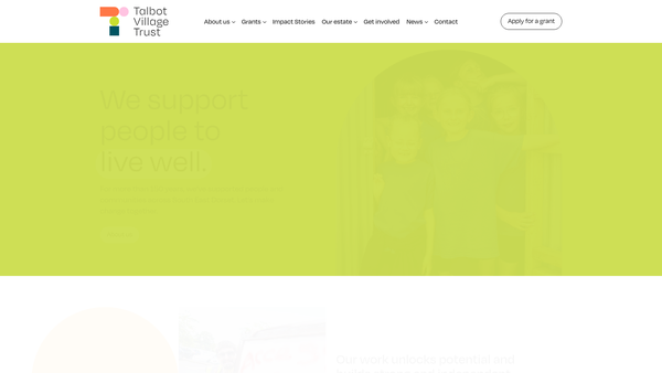 Screenshot of the The Talbot Village Almshouses Trust website