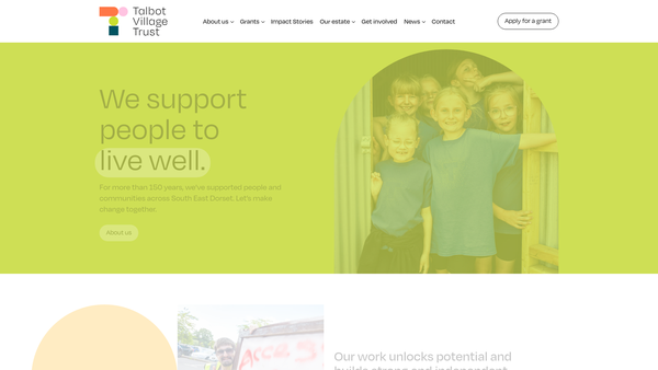 Screenshot of the Talbot Village Trust website
