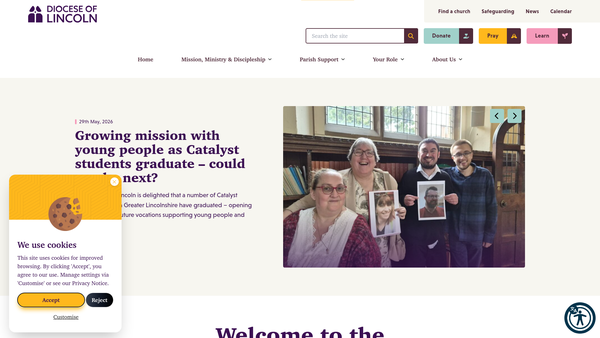 Screenshot of the The Lincoln Diocesan Trust And Board Of Finance Ltd website