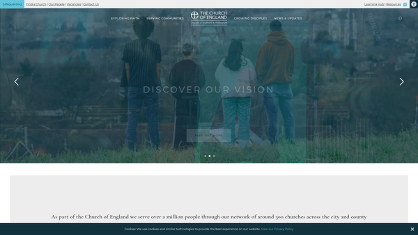 Screenshot of the Southwell And Nottingham Diocesan Board Of Finance website