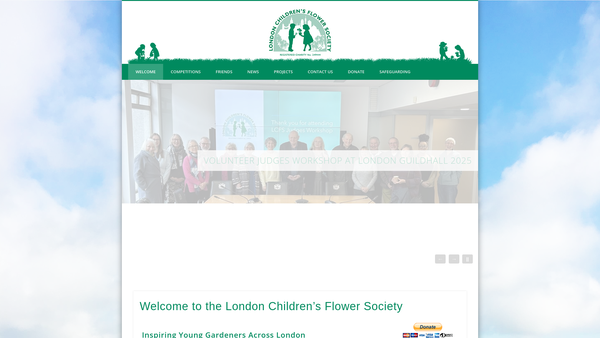 Screenshot of the The London Children's Flower Society website