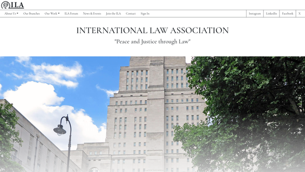 Screenshot of the International Law Association website