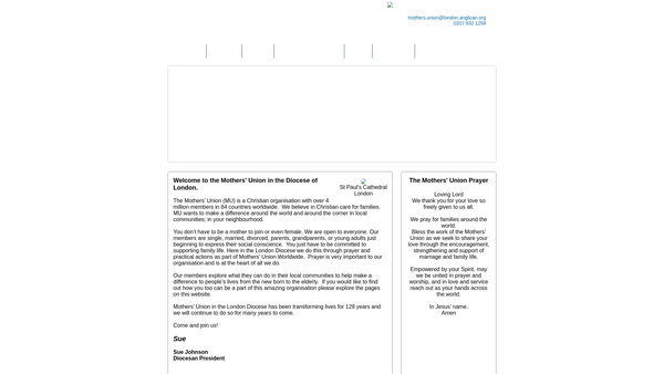 Screenshot of the The Mothers Union (Diocese Of London Branch) website