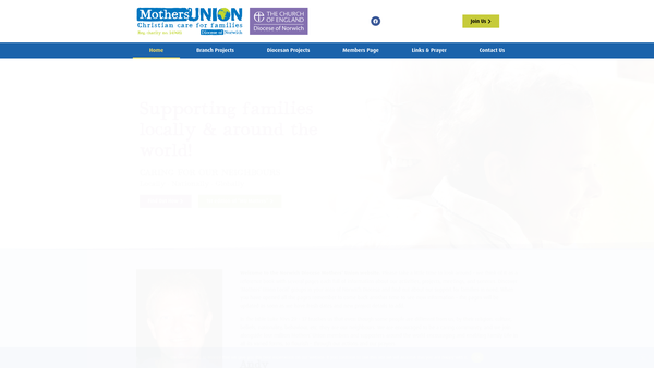 Screenshot of the Mothers' Union: (Norwich Diocese) website
