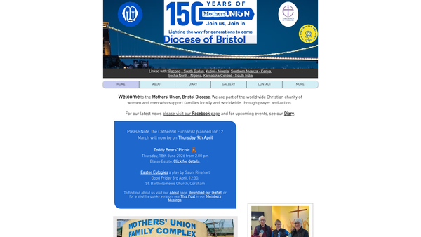 Screenshot of the The Mothers Union (Diocese Of Bristol Branch) website