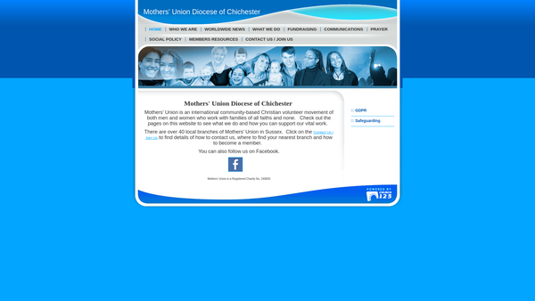 Screenshot of the The Mothers' Union (Diocese Of Chichester) Branch website