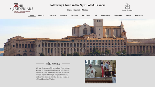 Screenshot of the The Order Of Friars Minor Conventual website