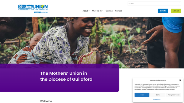 Screenshot of the The Mothers' Union (Diocese Of Guildford) Branch website