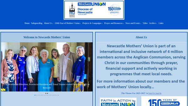 Screenshot of the The Mothers' Union Newcastle Diocese website