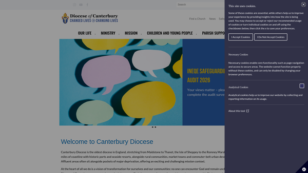 Screenshot of the Canterbury Diocesan Board Of Finance website