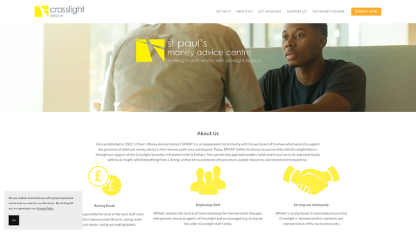 Screenshot of the St Paul's Money Advice Centre website