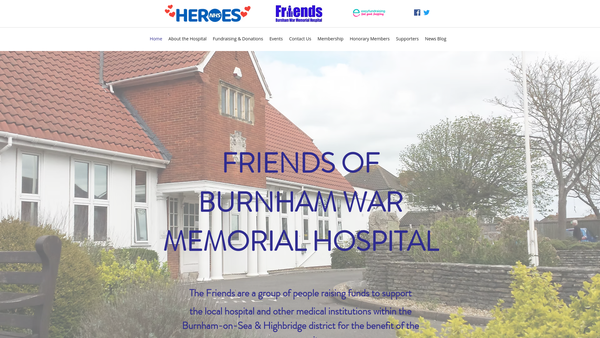 Screenshot of the The League Of Friends Of The Burnham-On-Sea War Memorial Hospital website