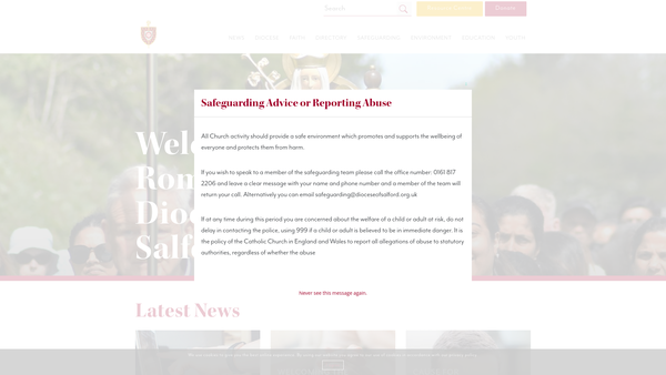 Screenshot of the The Salford Diocesan Trust website