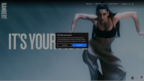 Screenshot of the Rambert Trust Limited website