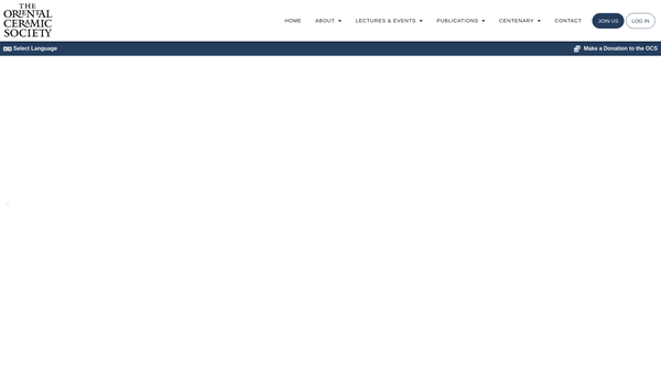 Screenshot of the The Oriental Ceramic Society website