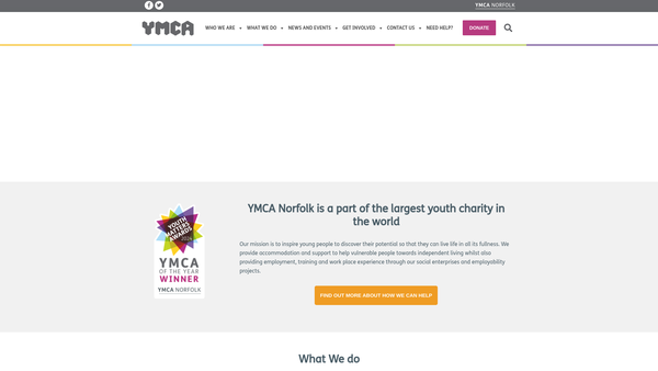 Screenshot of the Josiah Vavasseur Young Men's Christian Association Fund website
