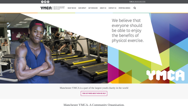 Screenshot of the Manchester YMCA website