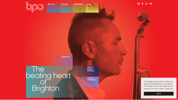 Screenshot of the Brighton And Hove Philharmonic Society Limited website