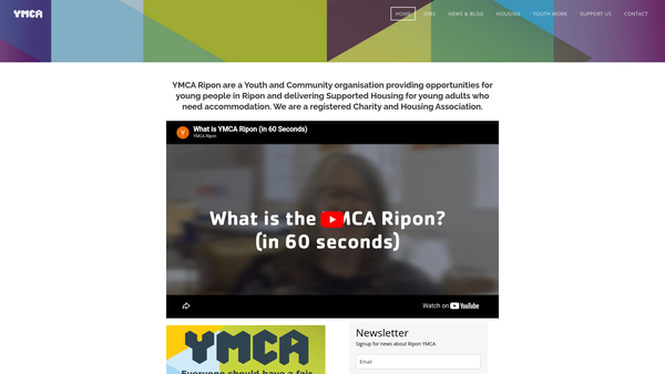 Screenshot of the Ripon Young Men's Christian Association website
