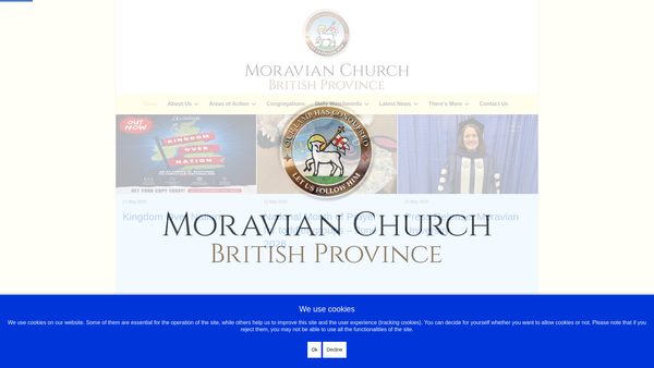 Screenshot of the The British Province Of The Unitas Fratrum (Moravian Church) website