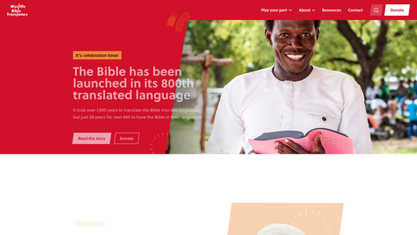 Screenshot of the Wycliffe UK Limited website