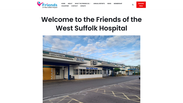 Screenshot of the The Friends Of The West Suffolk Hospital website