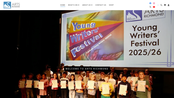Screenshot of the Arts Richmond website