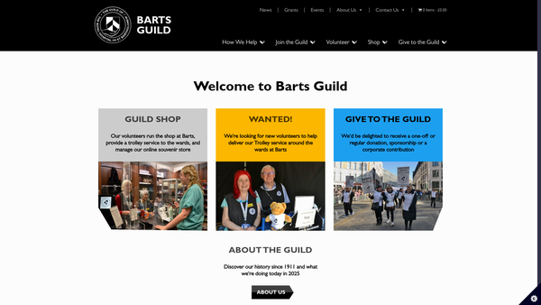 Screenshot of the The Guild Of The Royal Hospital Of St Bartholomew website