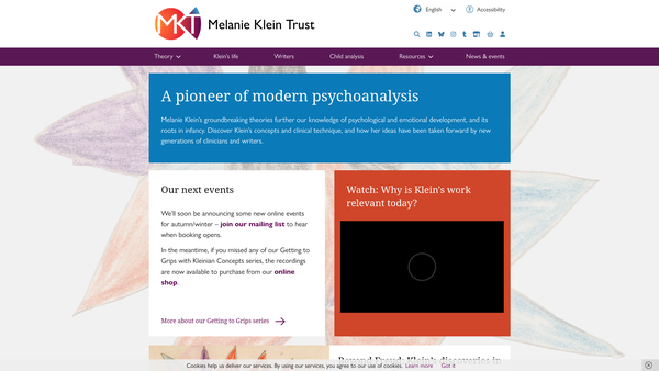 Screenshot of the The Melanie Klein Trust website