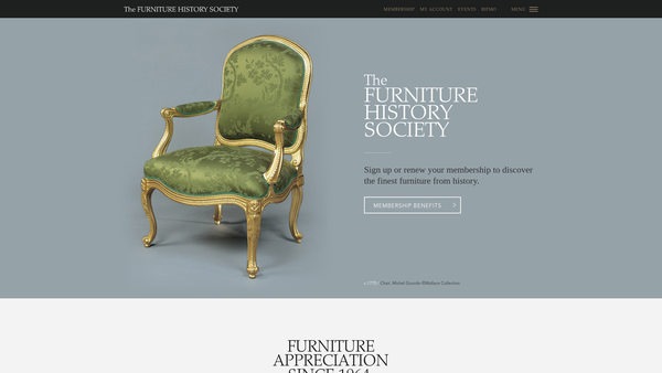 Screenshot of the Furniture History Society website