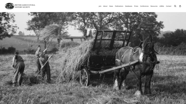 Screenshot of the The British Agricultural History Society website