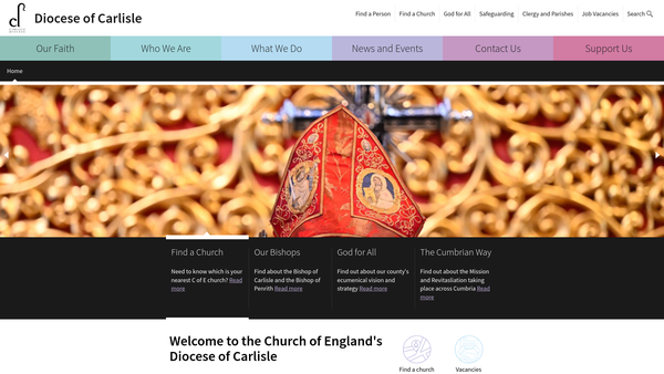 Screenshot of the Carlisle Diocesan Board Of Finance website
