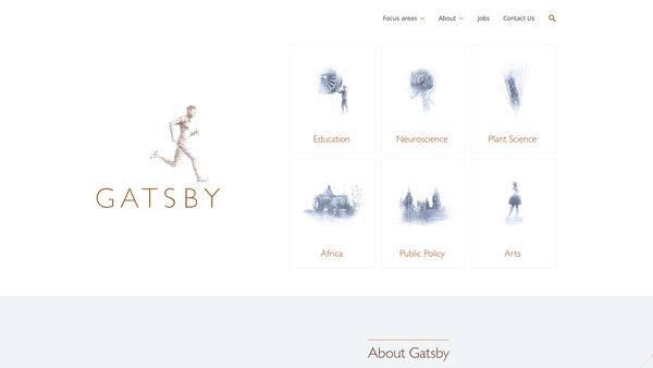 Screenshot of the The Gatsby Charitable Foundation website