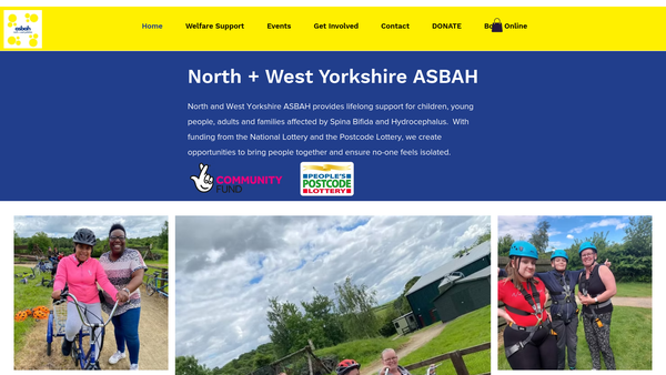 Screenshot of the North And West Yorkshire Association For Spina Bifida And Hydrocephalus website