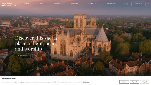 Screenshot of the York Minster Fund website