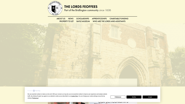 Screenshot of the The Town Trust Or Lords Estate website