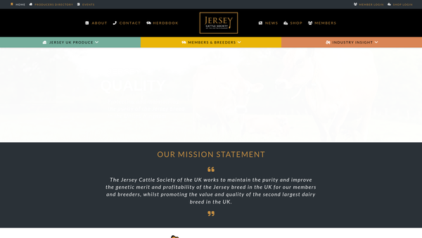Screenshot of the The Jersey Cattle Society Of The United Kingdom website