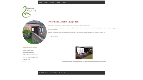 Screenshot of the Datchet Recreation Centre Charitable Trust website