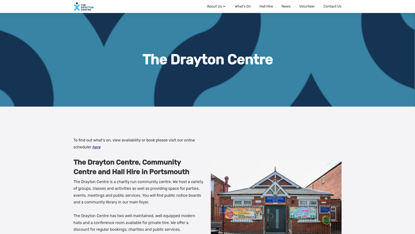 Screenshot of the The Drayton Centre website