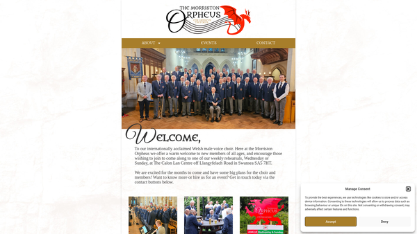 Screenshot of the Morriston Orpheus Choir website