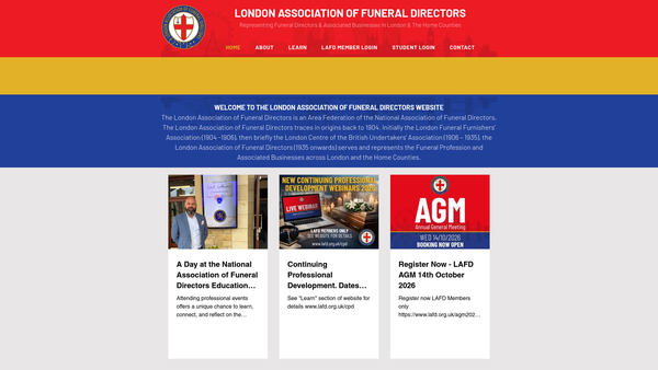 Screenshot of the The Charitable Fund Of The London Association Of Funeral Directors website