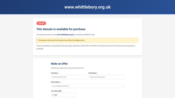 Screenshot of the Whittlebury Reading Room And Playing Field website