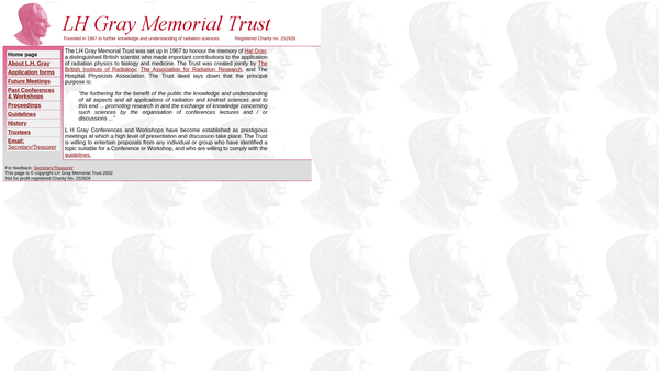 Screenshot of the L H Gray Memorial Trust website