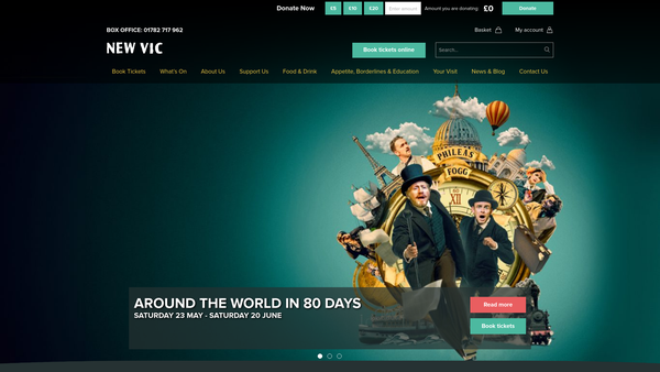 Screenshot of the Stoke-On-Trent And North Staffordshire Theatre Trust Limited website