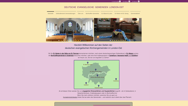 Screenshot of the St. Mary's With St. George's German Lutheran Church website
